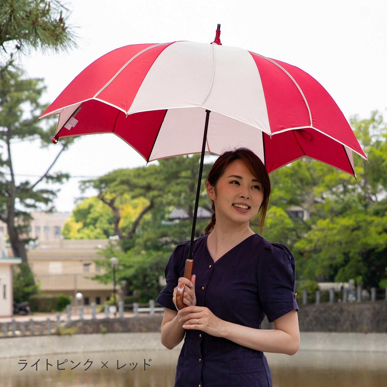 フラワースタイル大判 ジャンプ 深張りアンブレラ