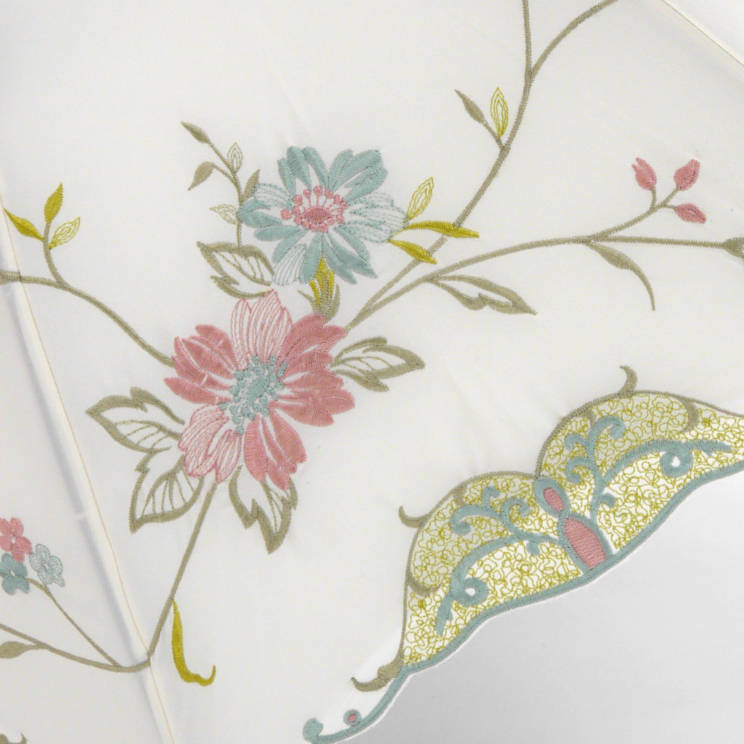 花鳥刺繍かわず張り 晴雨兼用ショート長日傘