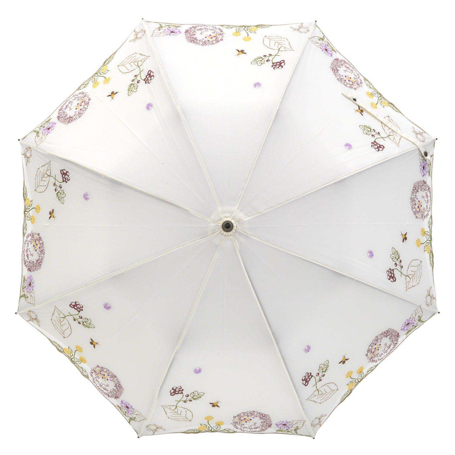 ボタニカル刺繍かわず張り 晴雨兼用ショート長日傘
