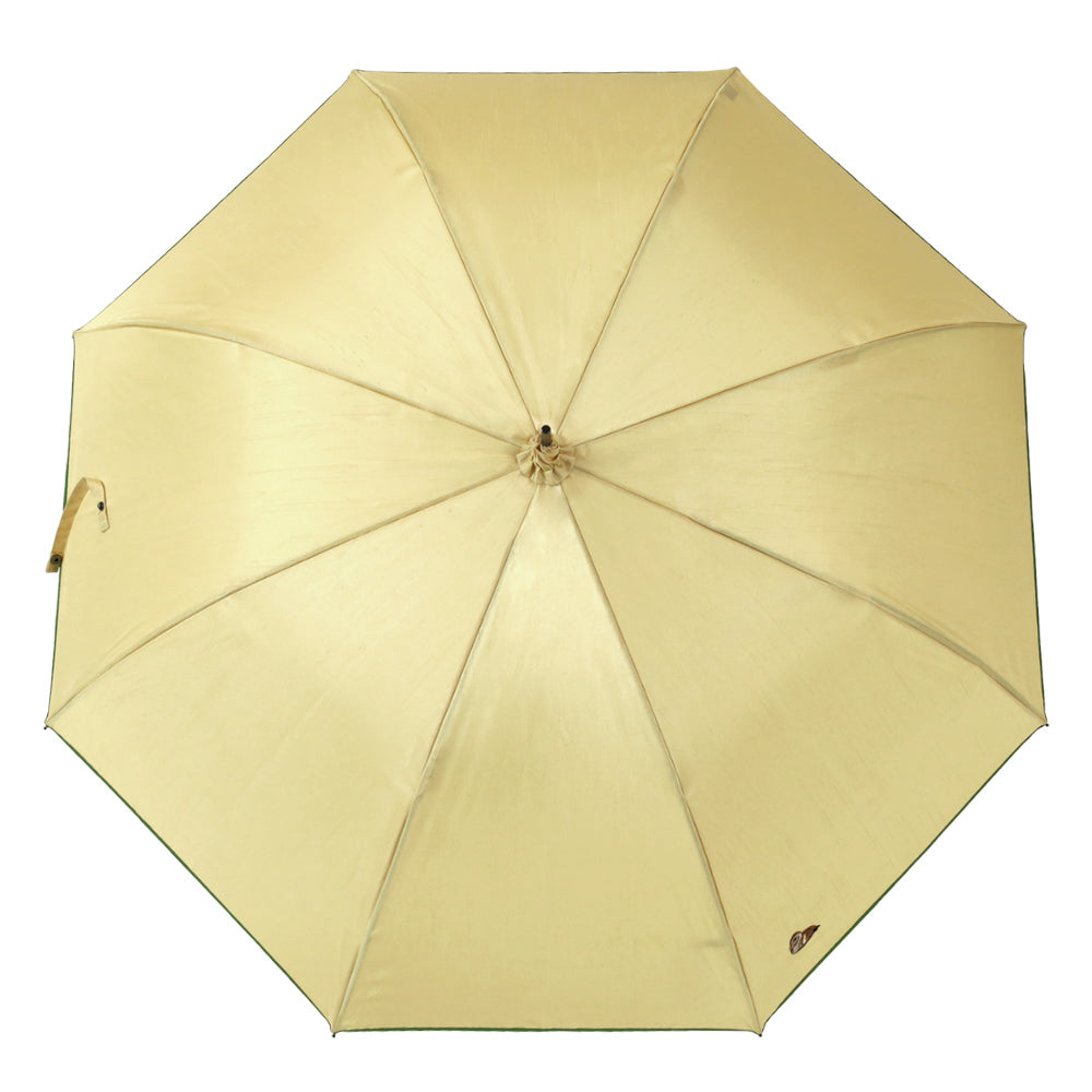 シャンタン＆寒竹手元 パイピング  小鳥刺繍雨傘