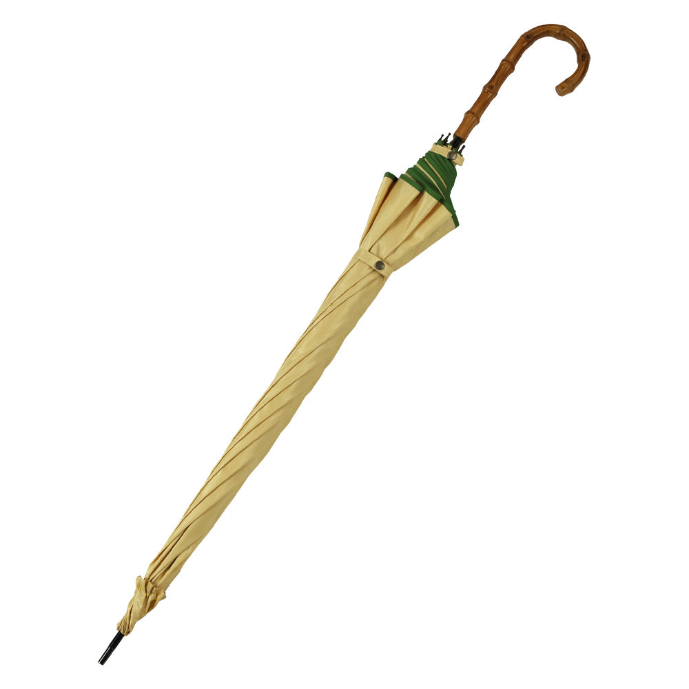 シャンタン＆寒竹手元 パイピング  小鳥刺繍雨傘