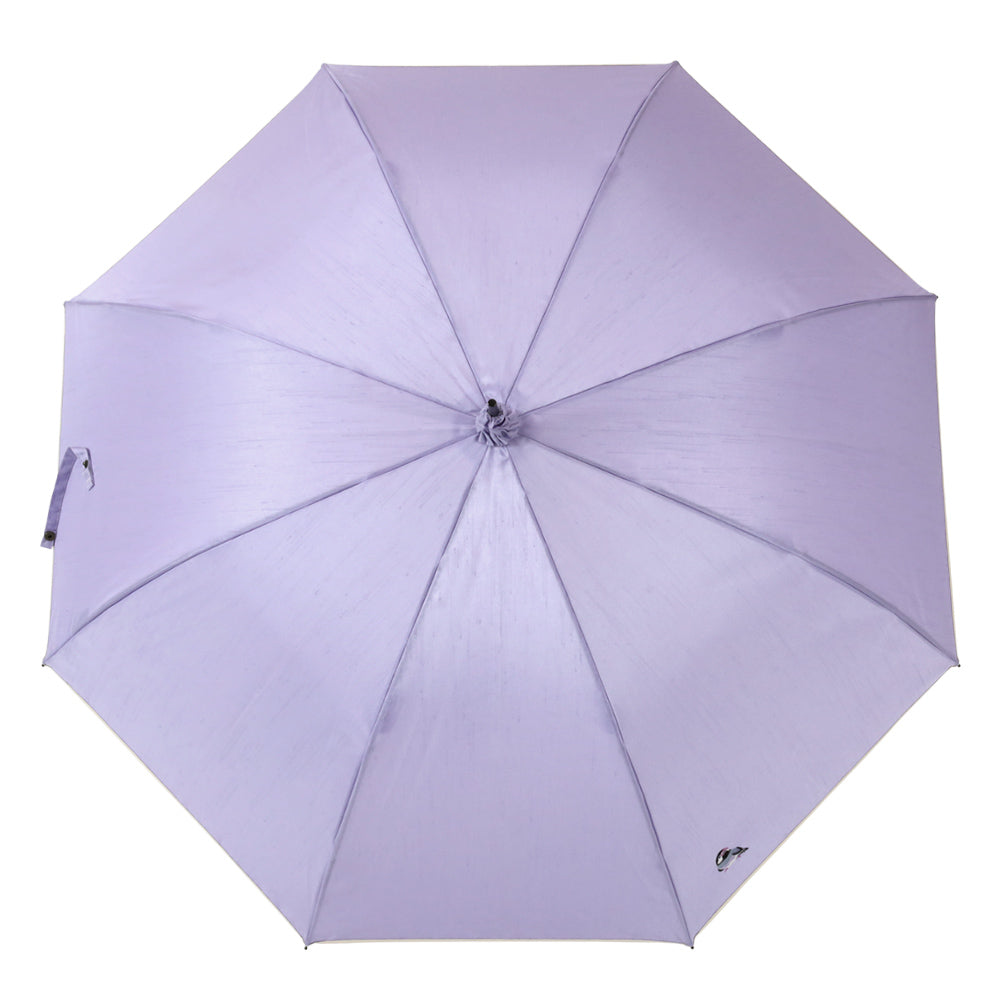 シャンタン＆寒竹手元 パイピング  小鳥刺繍雨傘