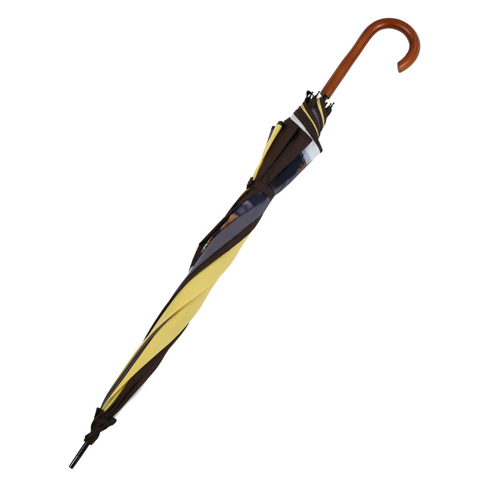 ハラミチヨ 猫イラストプリント 大判 ジャンプ アンブレラ