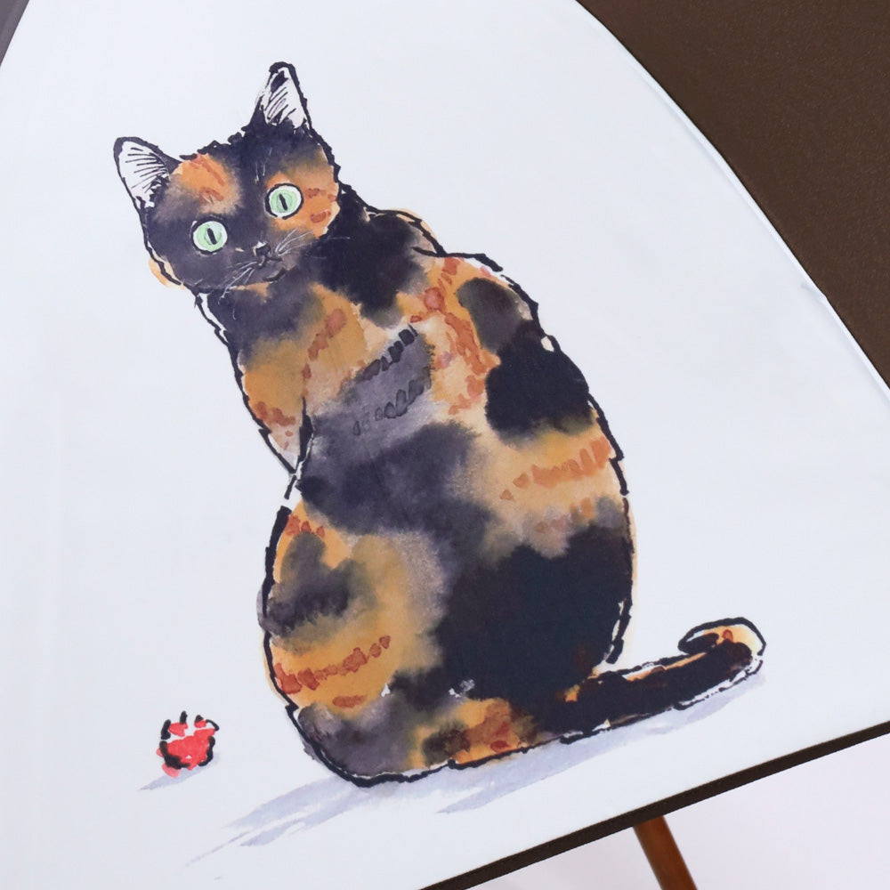 ハラミチヨ 猫イラストプリント 大判 ジャンプ アンブレラ
