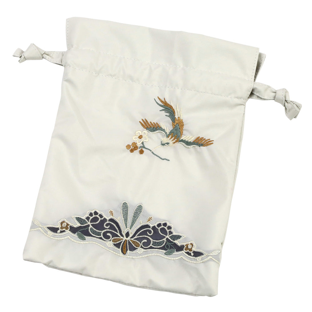 花鳥オーガンジーカットワーク刺繍晴雨兼用 ミニ折りたたみ日傘