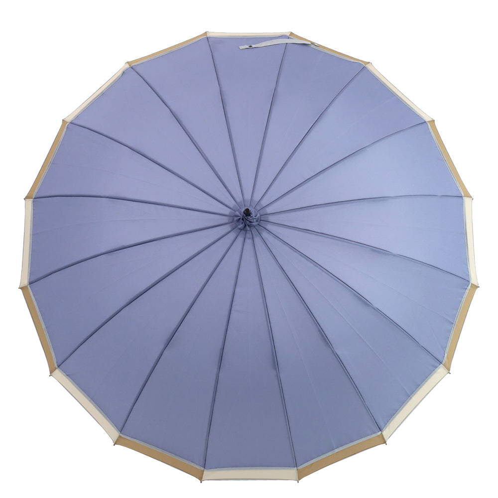 トリコロールパイピング 16本骨雨傘