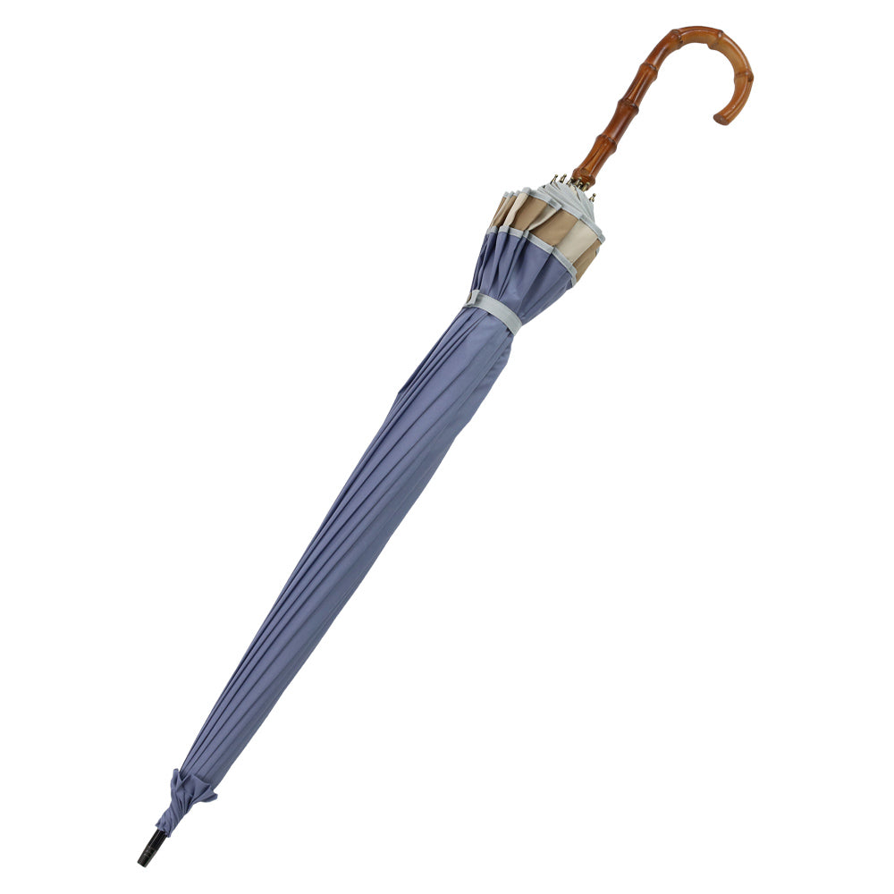 トリコロールパイピング 16本骨雨傘