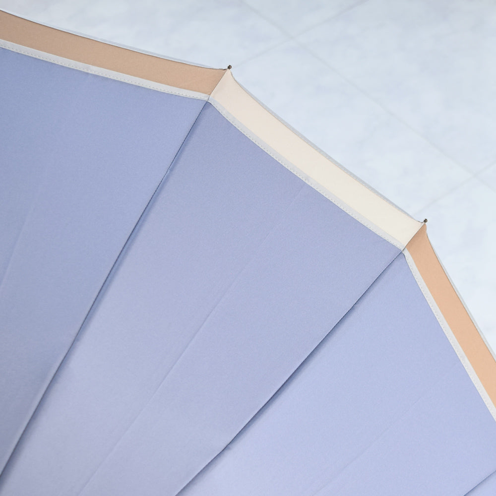 トリコロールパイピング 16本骨雨傘