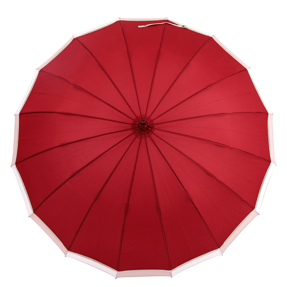 トリコロールパイピング 16本骨雨傘