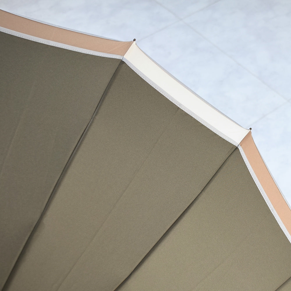 トリコロールパイピング 16本骨雨傘