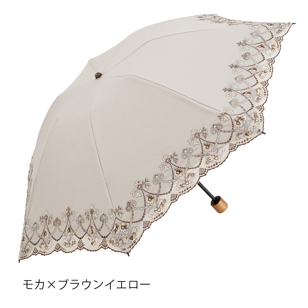 マーブル刺繍晴雨兼用 ミニ折りたたみ日傘