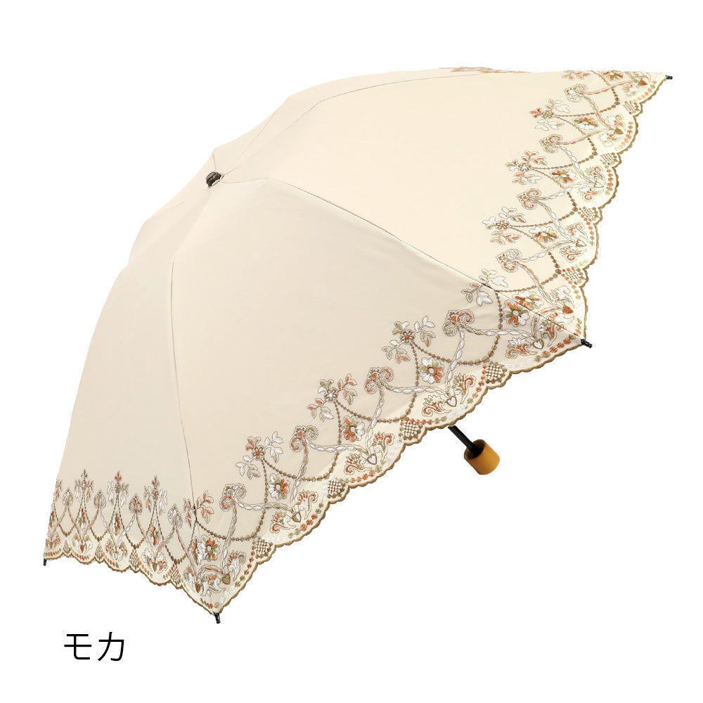 マーブル刺繍晴雨兼用 ミニ折りたたみ日傘