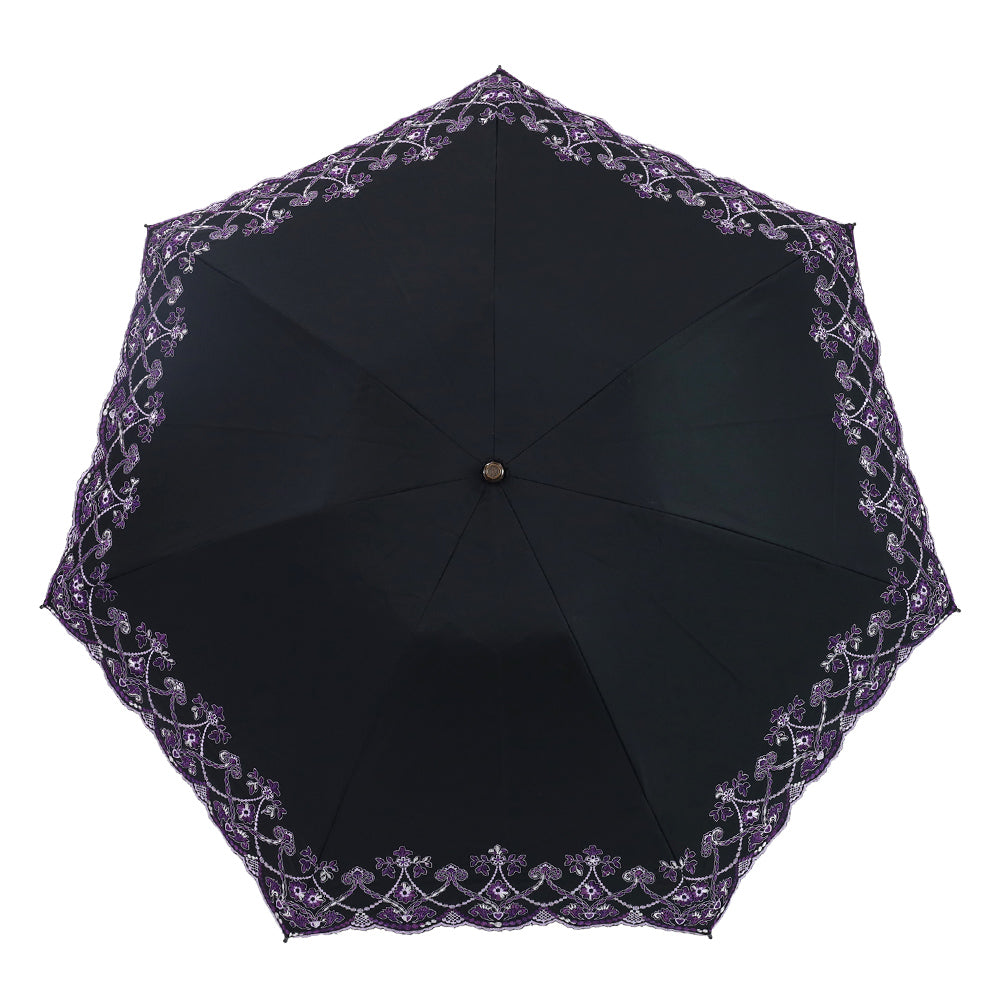 マーブル刺繍晴雨兼用 ミニ折りたたみ日傘