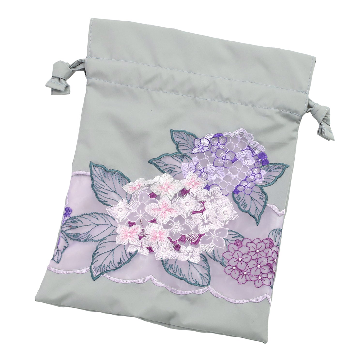 紫陽花オーガンジーカットワーク刺繍晴雨兼用 ミニ折りたたみ日傘