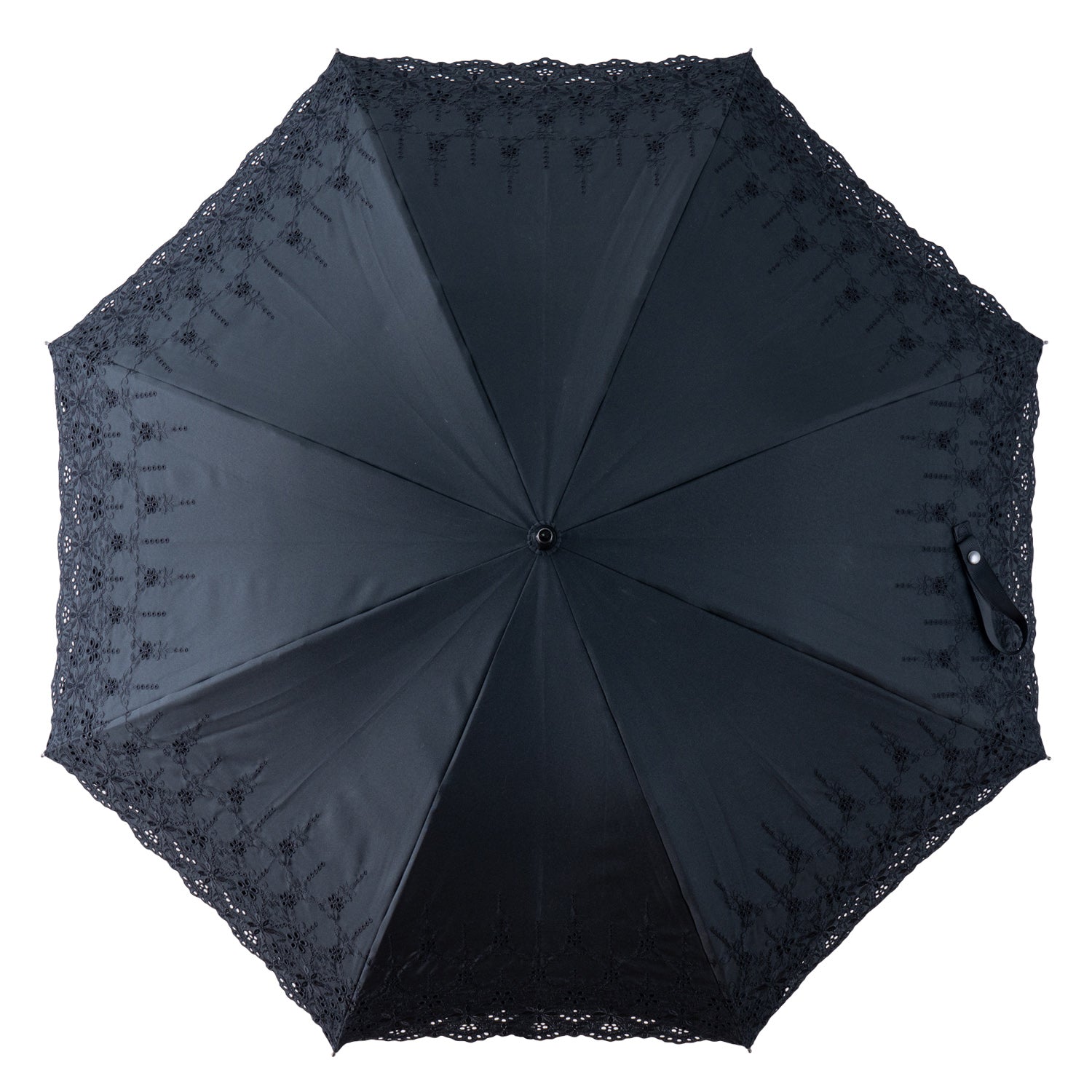 スカラップレース刺繍 かわず張りショート長日傘