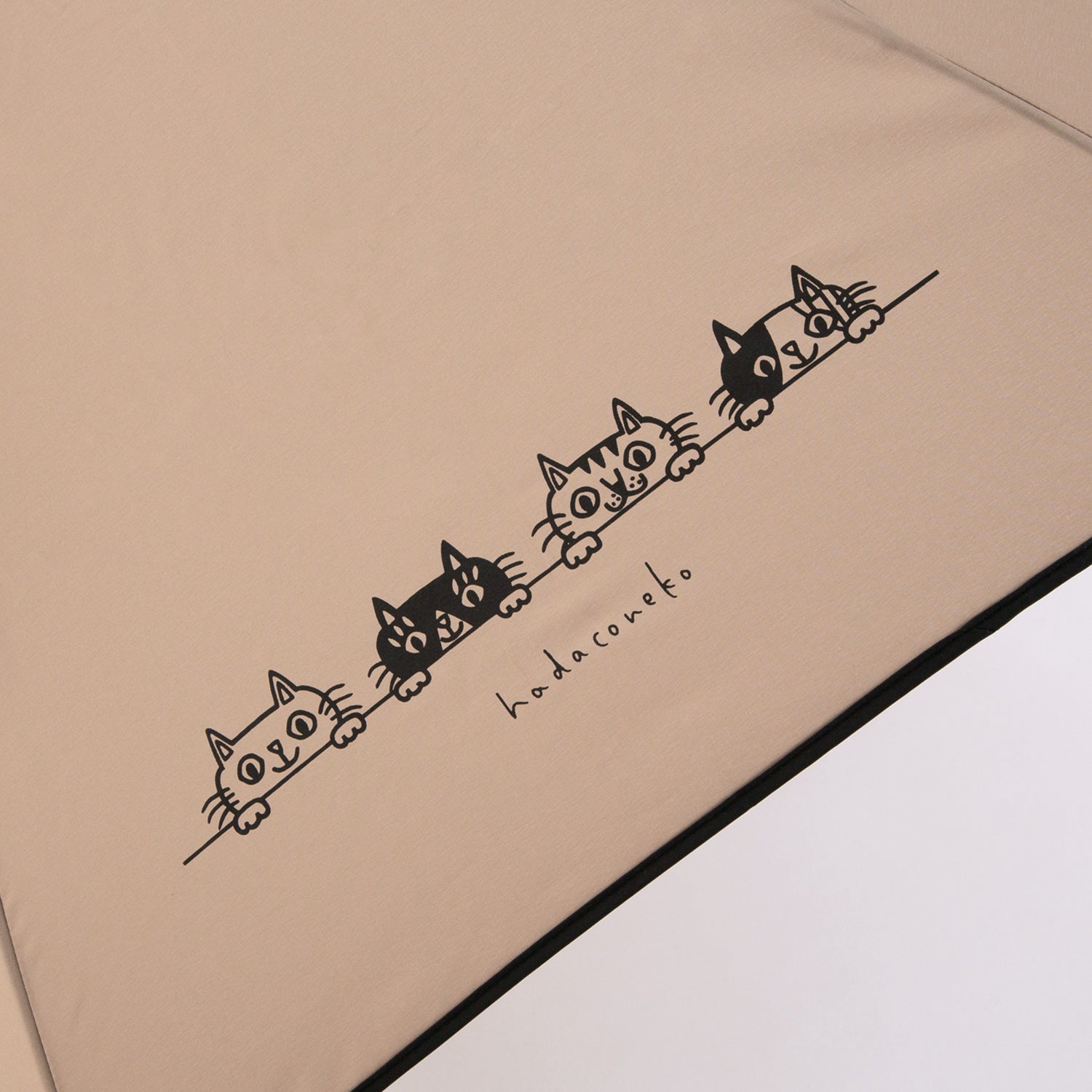 「肌子」コラボ ・Hadaconeko イラストプリント 折りたたみ雨傘