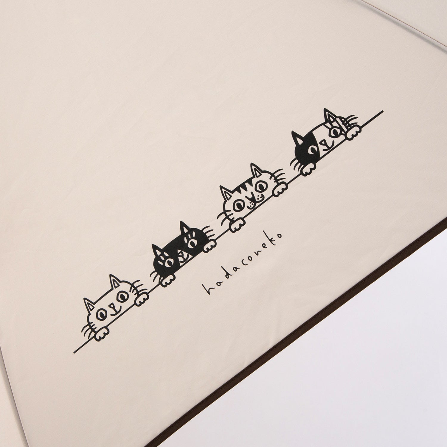 「肌子」コラボ ・Hadaconeko イラストプリント 折りたたみ雨傘