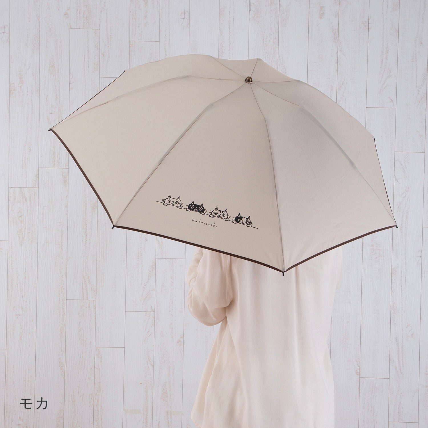 「肌子」コラボ ・Hadaconeko イラストプリント 折りたたみ雨傘