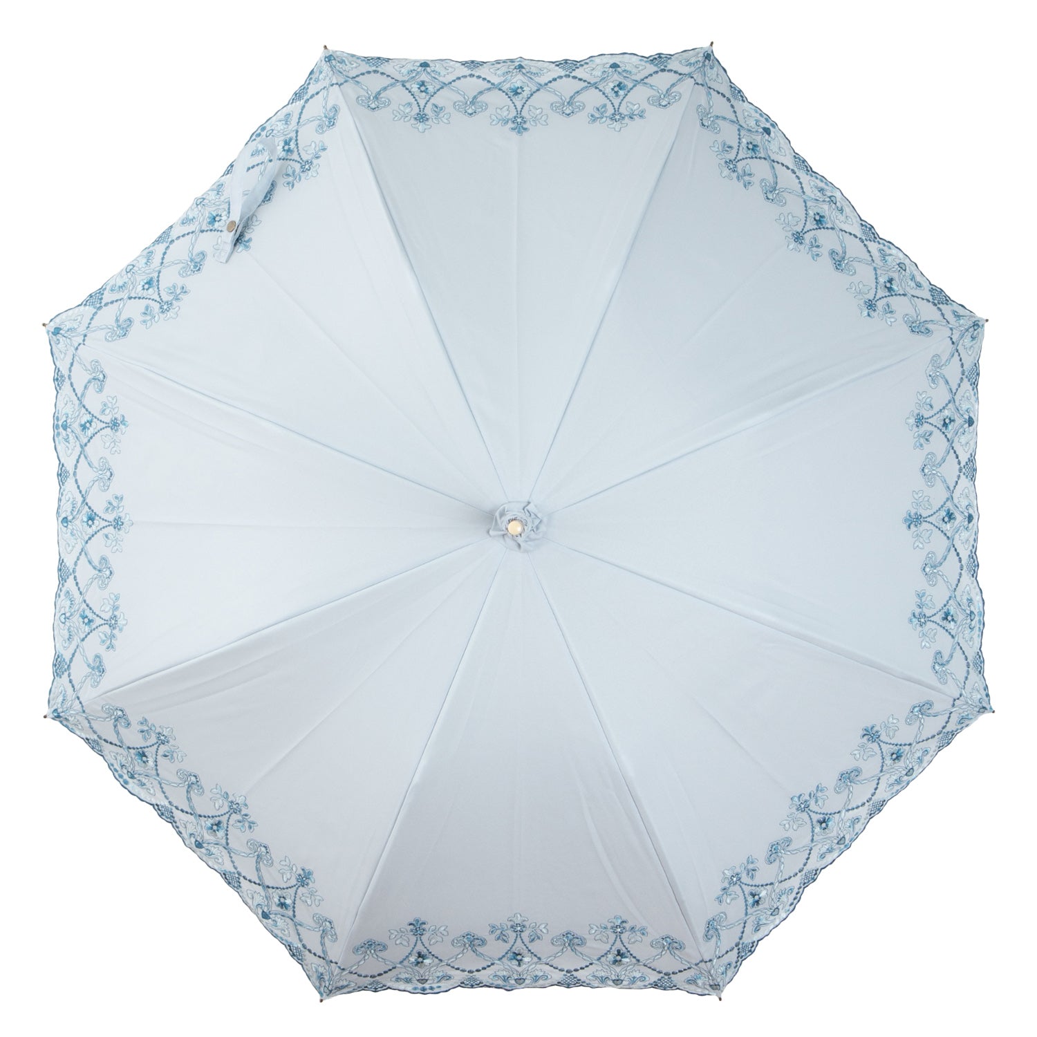 マーブル刺繍かわず張り 晴雨兼用長日傘