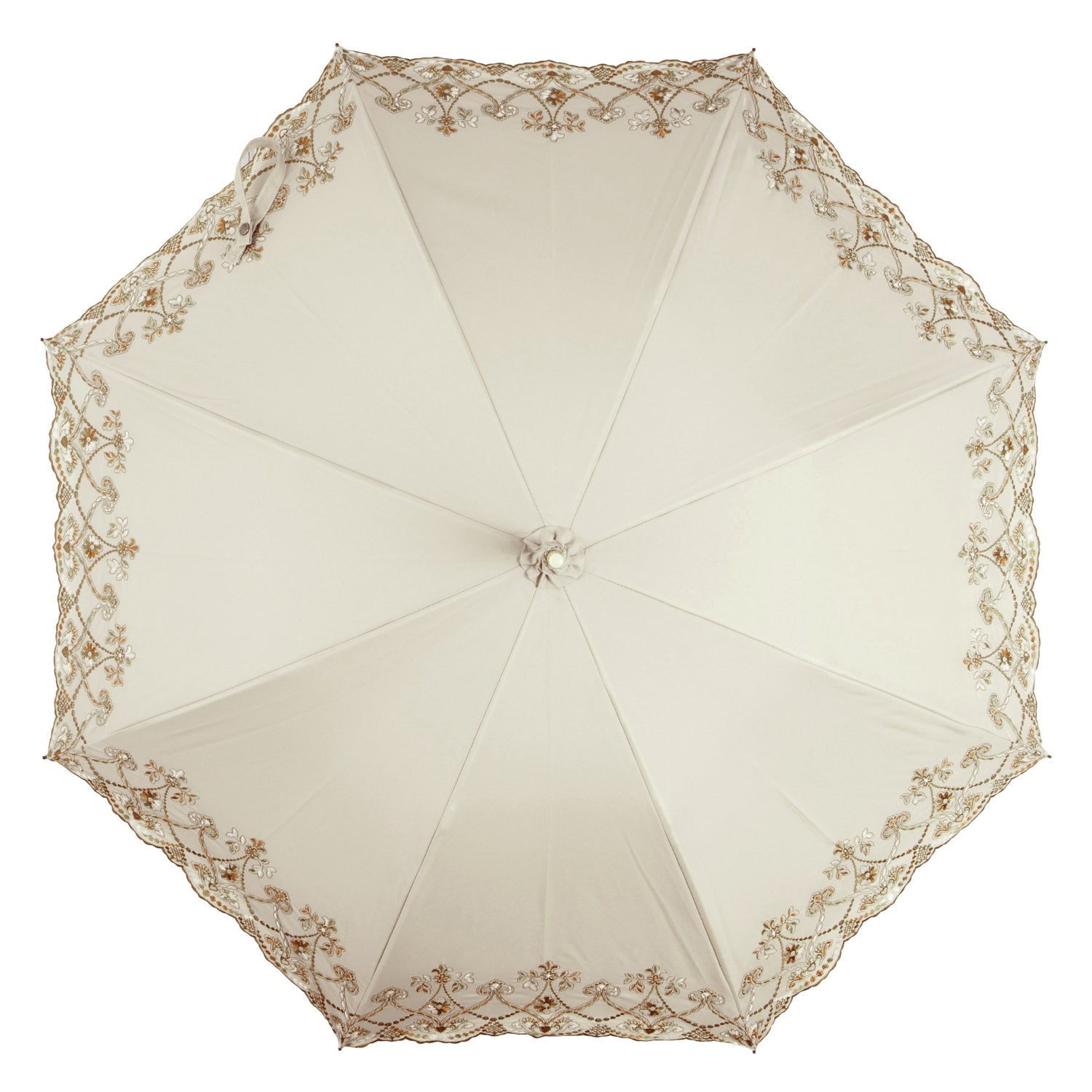 マーブル刺繍かわず張り 晴雨兼用長日傘