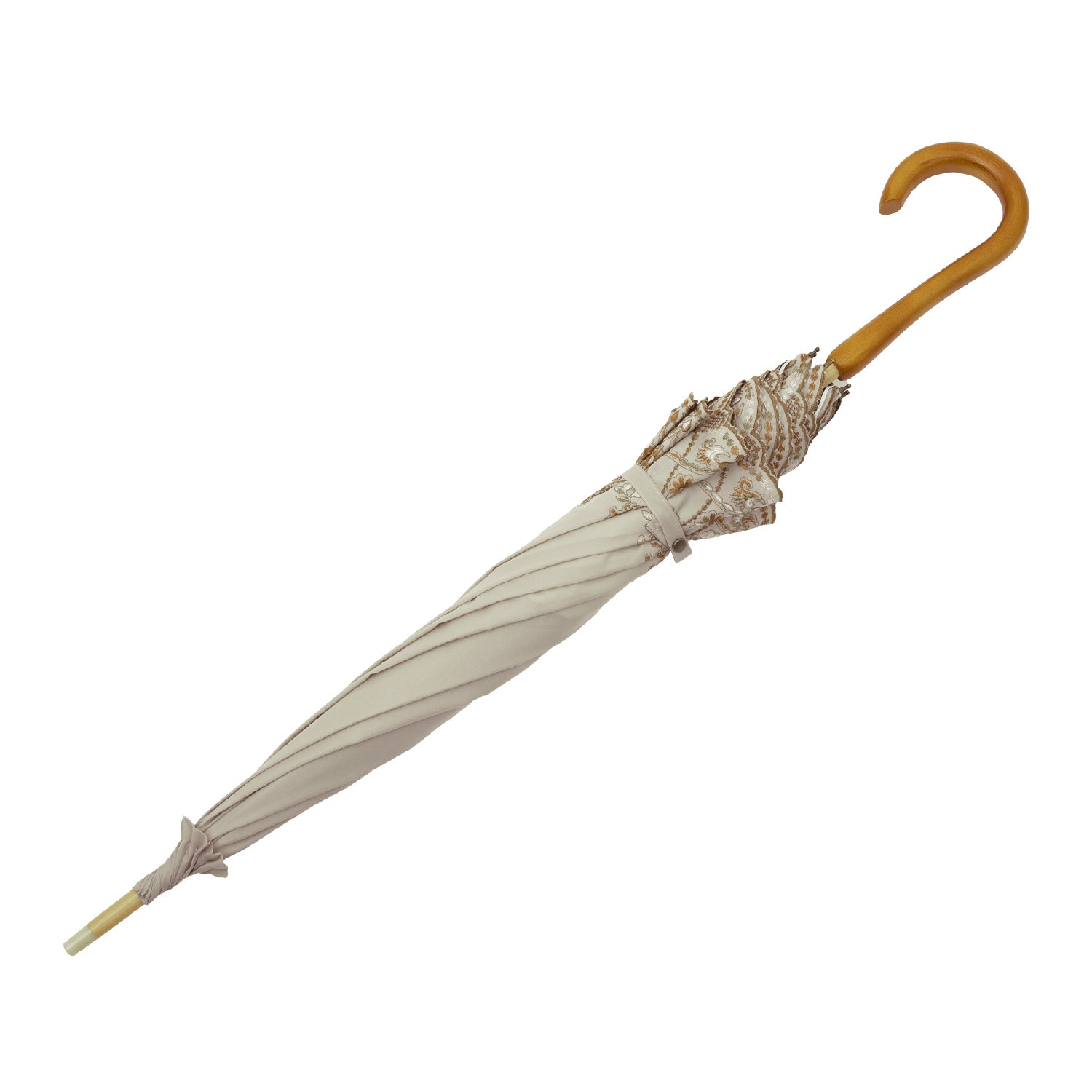 マーブル刺繍かわず張り 晴雨兼用長日傘