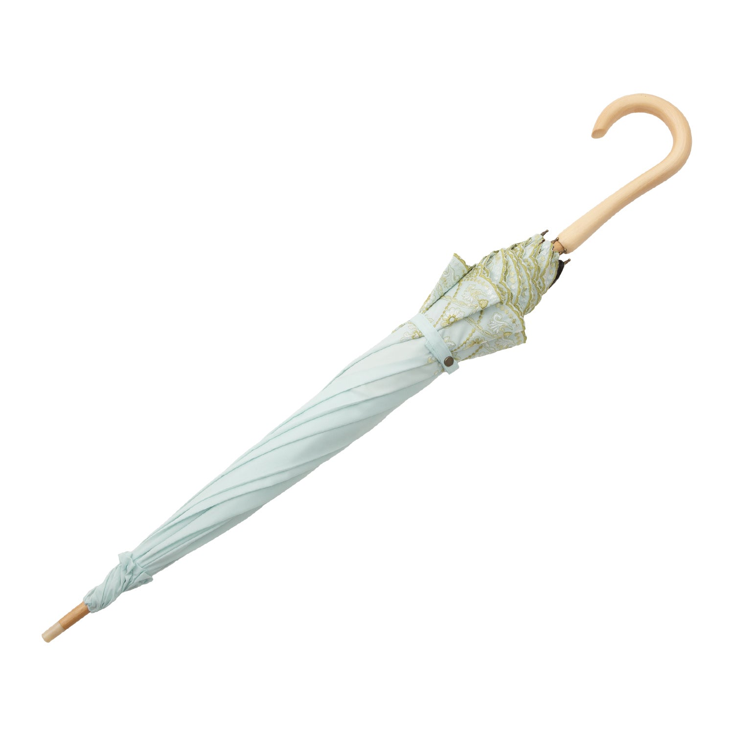 マーブル刺繍かわず張り 晴雨兼用長日傘