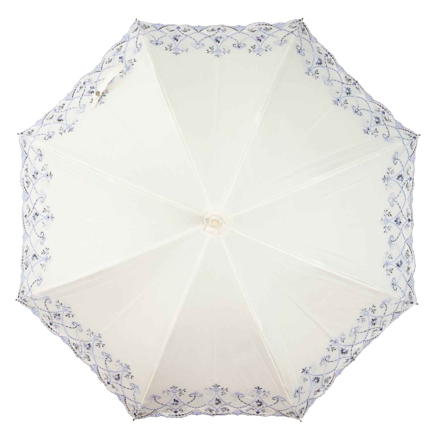 マーブル刺繍かわず張り 晴雨兼用長日傘