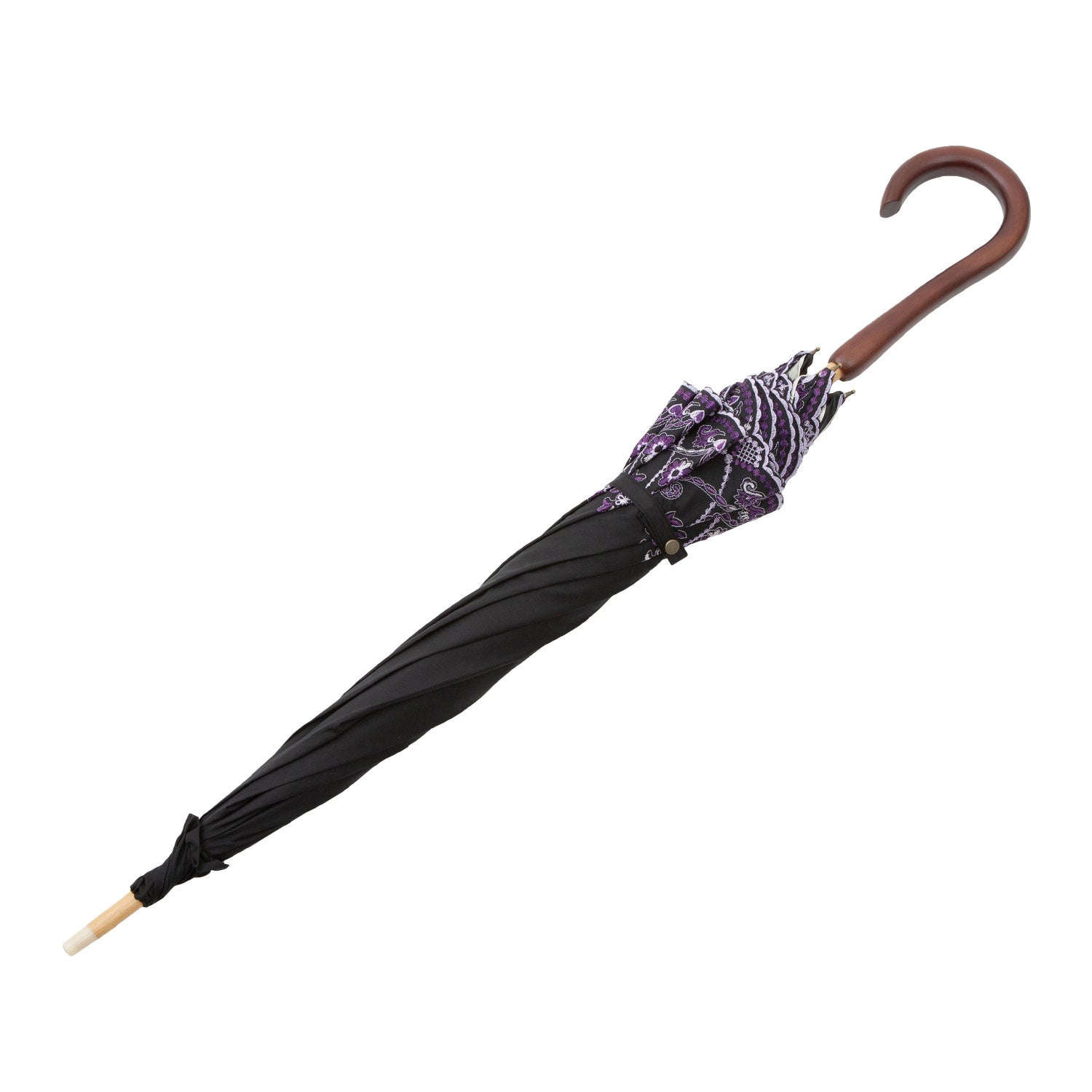 マーブル刺繍かわず張り 晴雨兼用長日傘