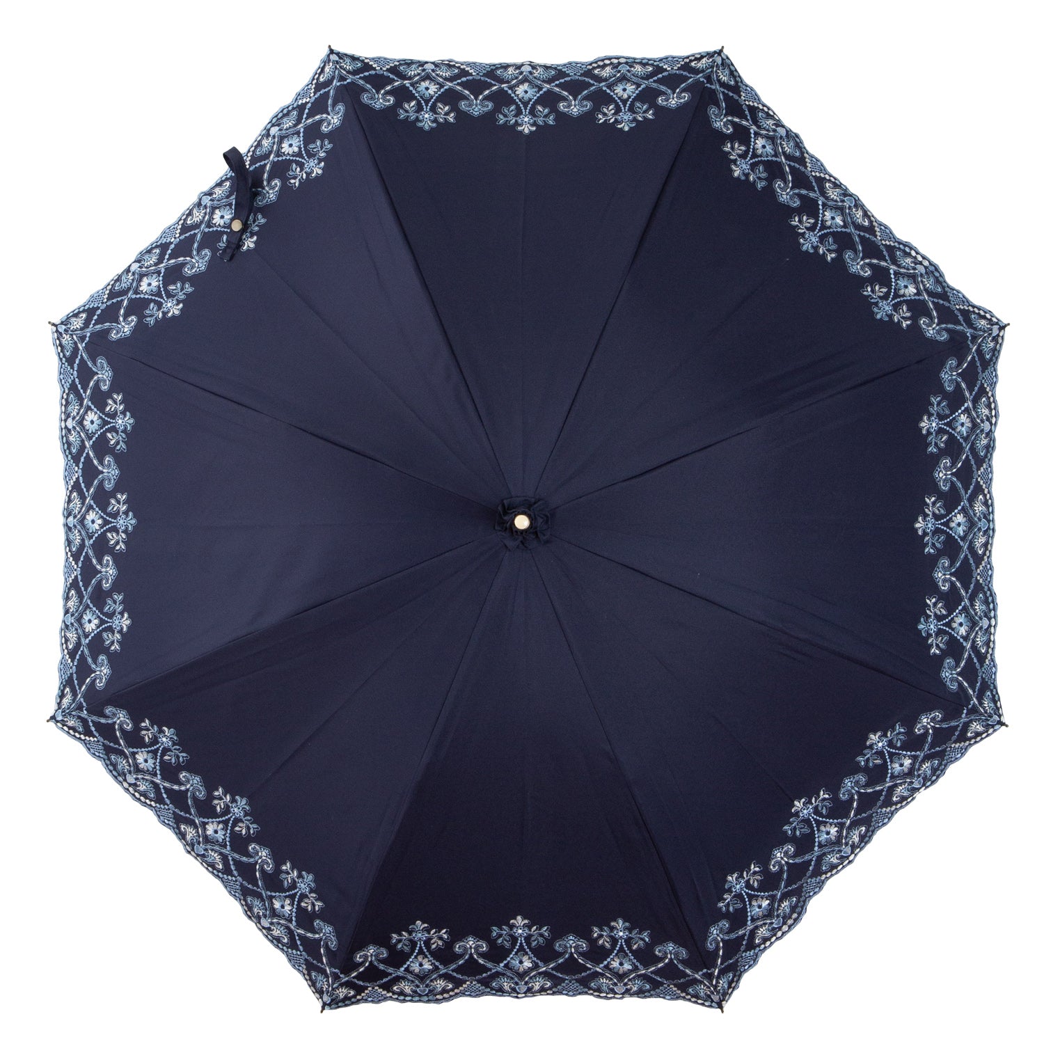 マーブル刺繍かわず張り 晴雨兼用長日傘