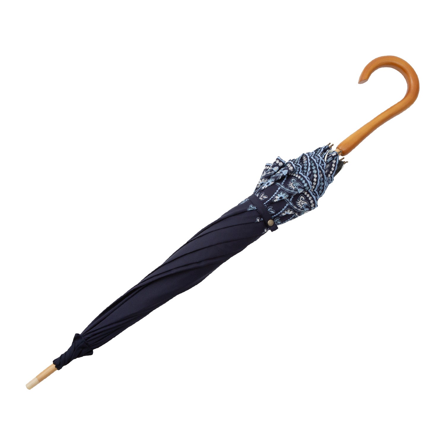 マーブル刺繍かわず張り 晴雨兼用長日傘