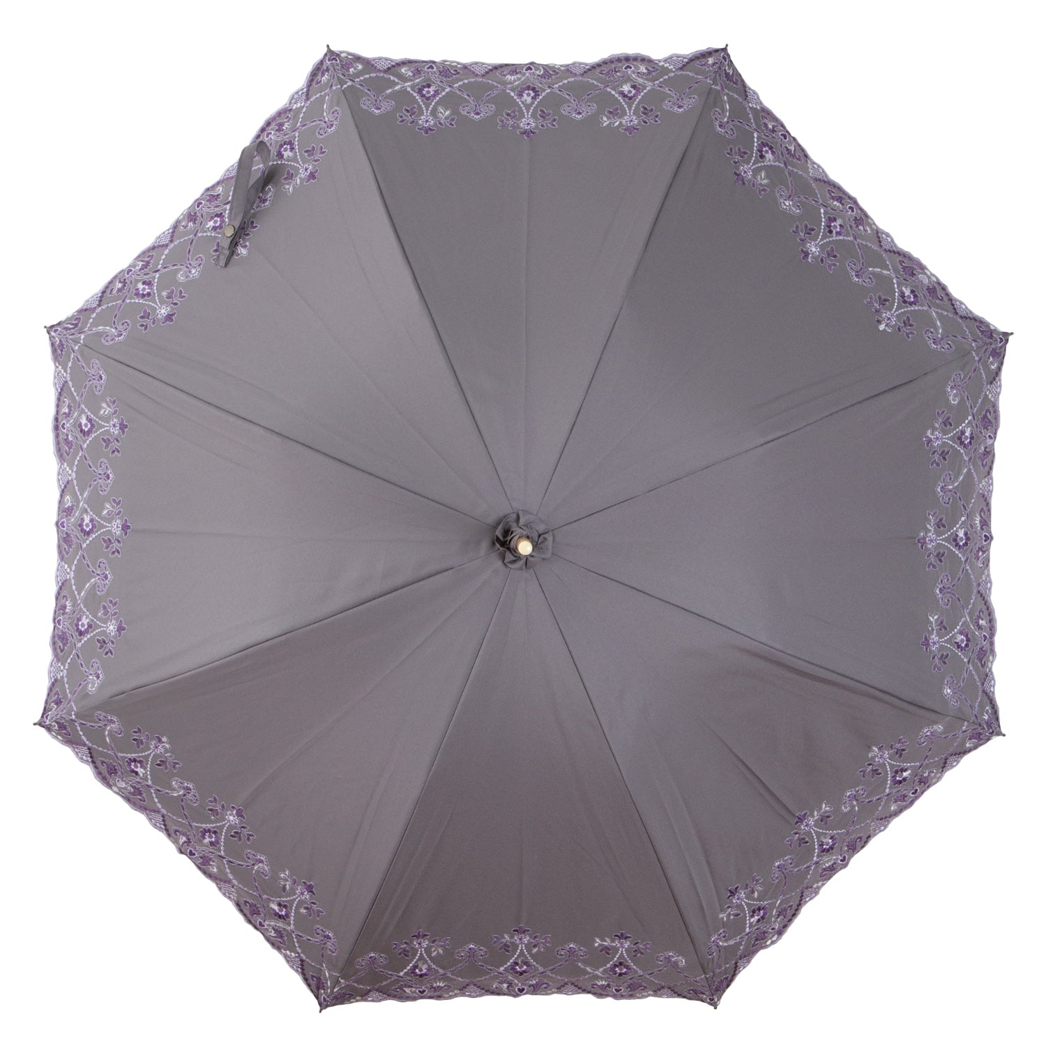 マーブル刺繍かわず張り 晴雨兼用長日傘