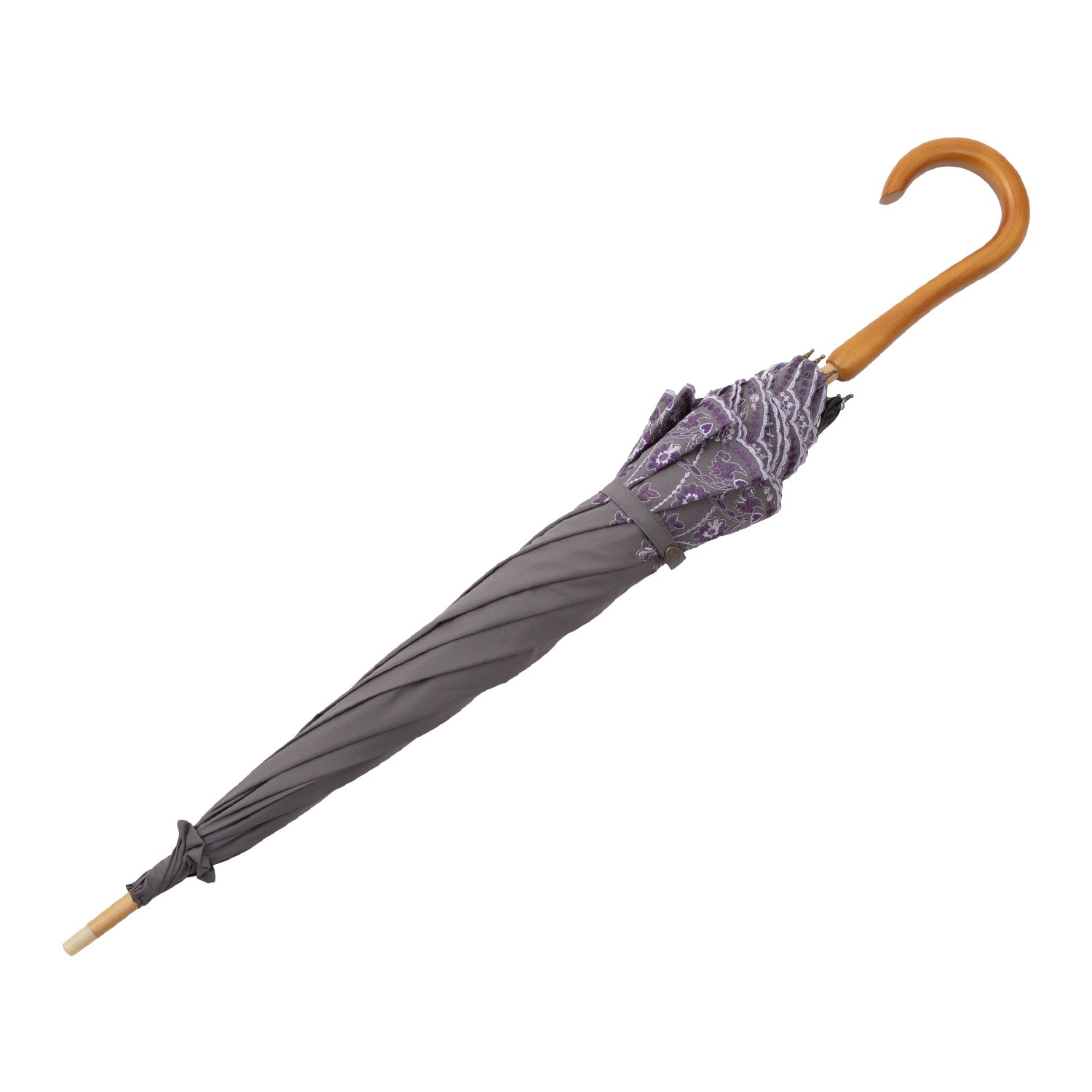 マーブル刺繍かわず張り 晴雨兼用長日傘