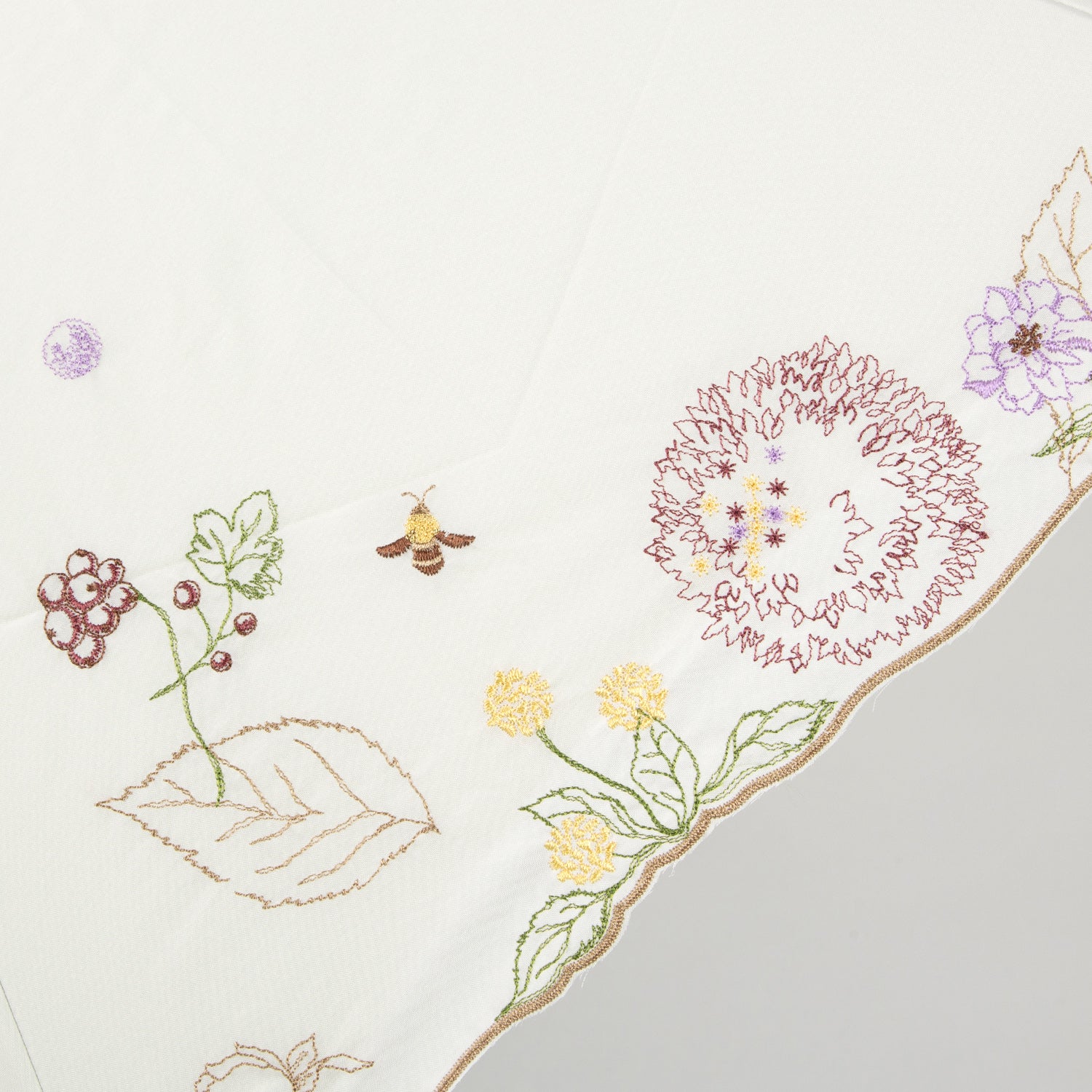 ボタニカル刺繍晴雨兼用 ミニ折りたたみ日傘