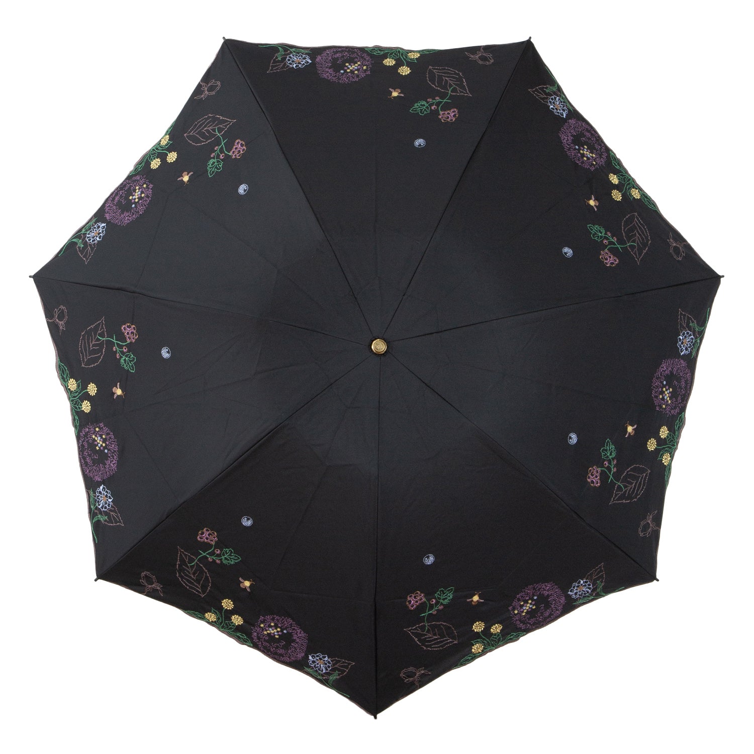 ボタニカル刺繍晴雨兼用 ミニ折りたたみ日傘