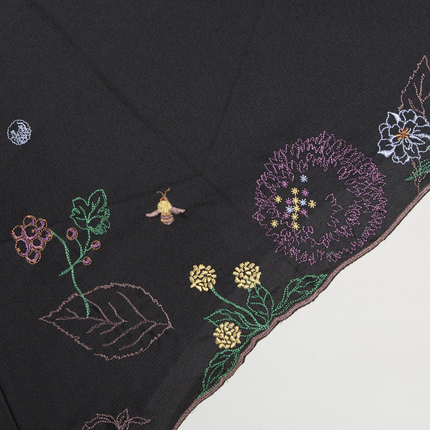 ボタニカル刺繍晴雨兼用 ミニ折りたたみ日傘