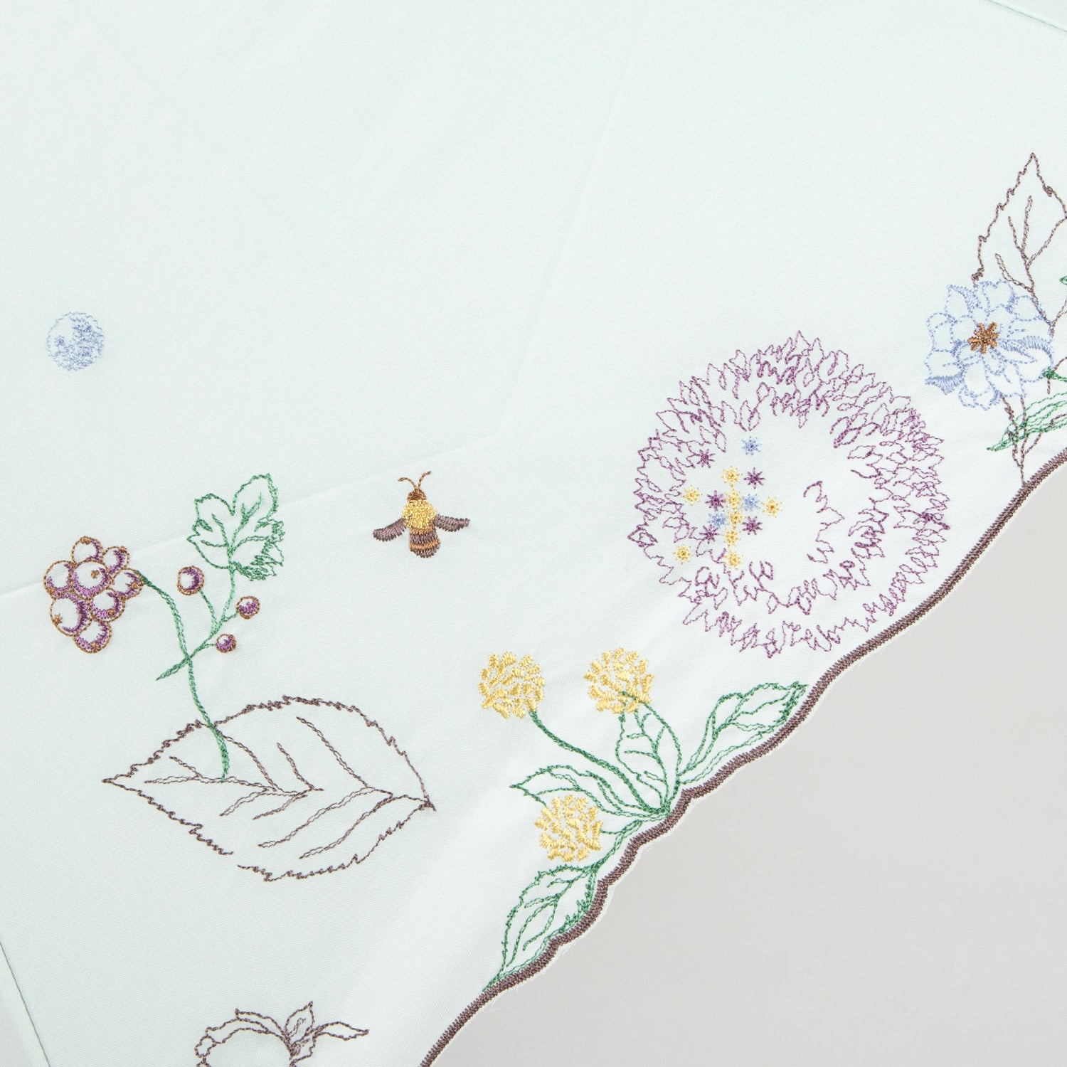 ボタニカル刺繍晴雨兼用 ミニ折りたたみ日傘