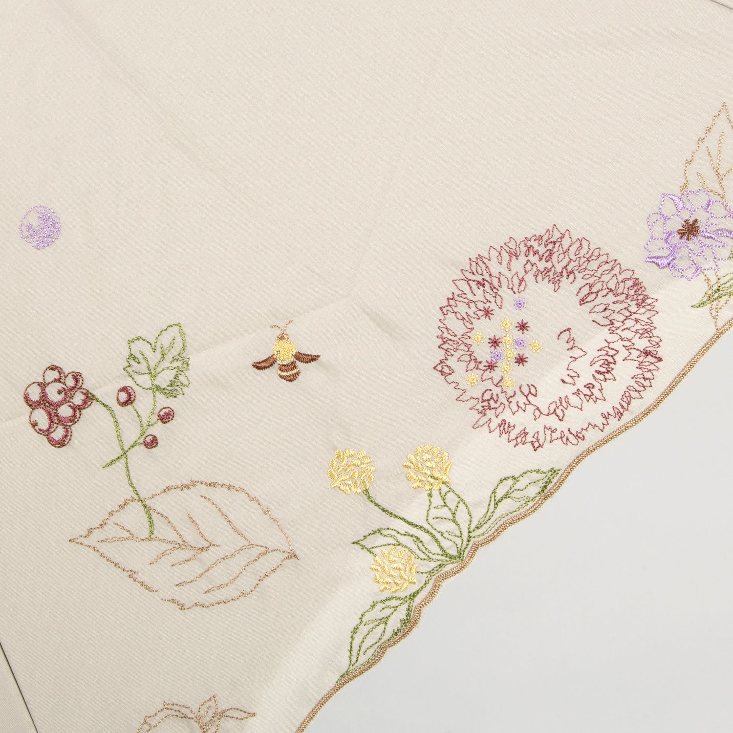 ボタニカル刺繍晴雨兼用 ミニ折りたたみ日傘