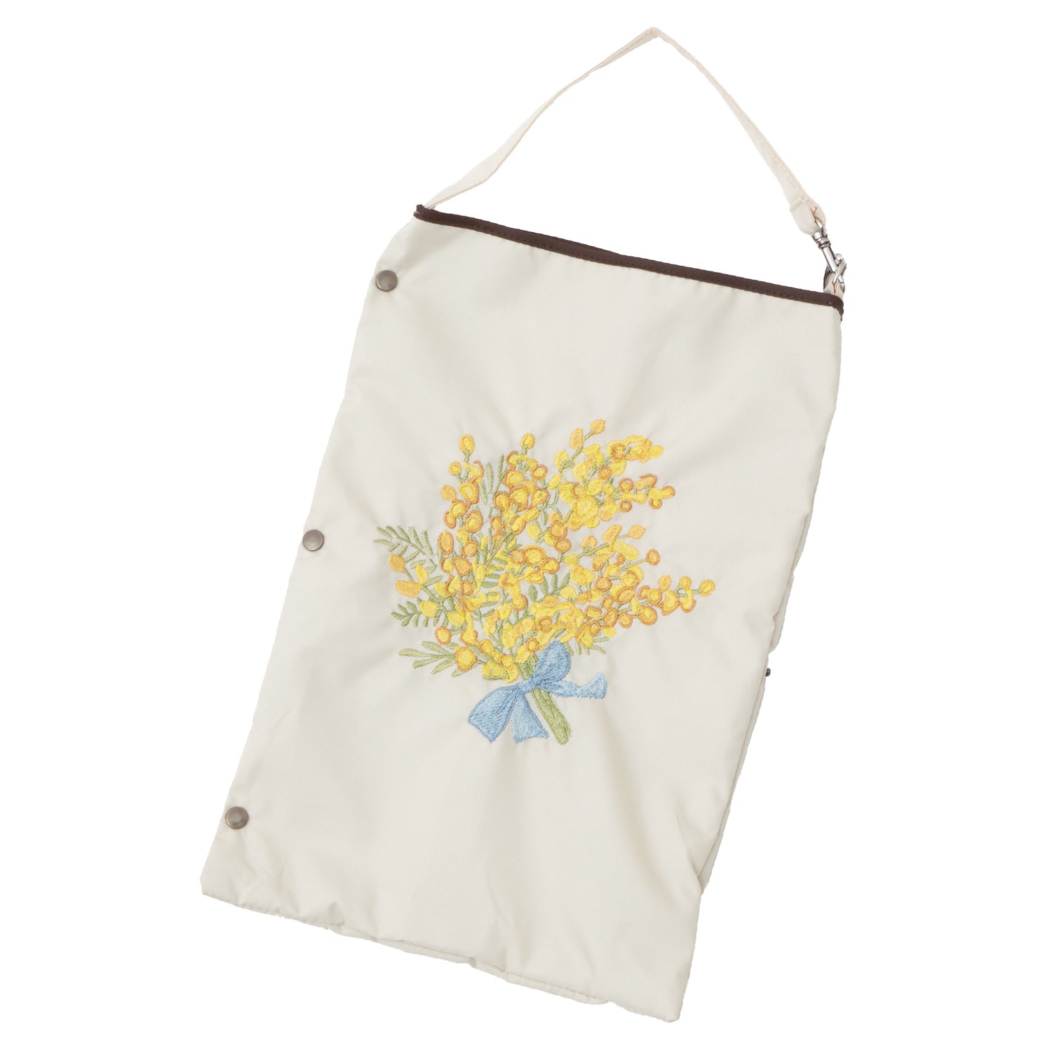 ミモザオーガンジーカットワーク刺繍かわず張り晴雨兼用ショート折りたたみ日傘