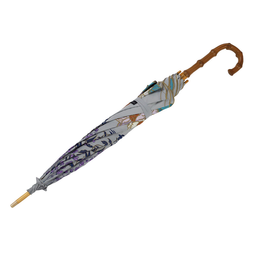 Kiyan蓮花・牡丹オーガンジーカットワーク刺繍  かわず張り長日傘