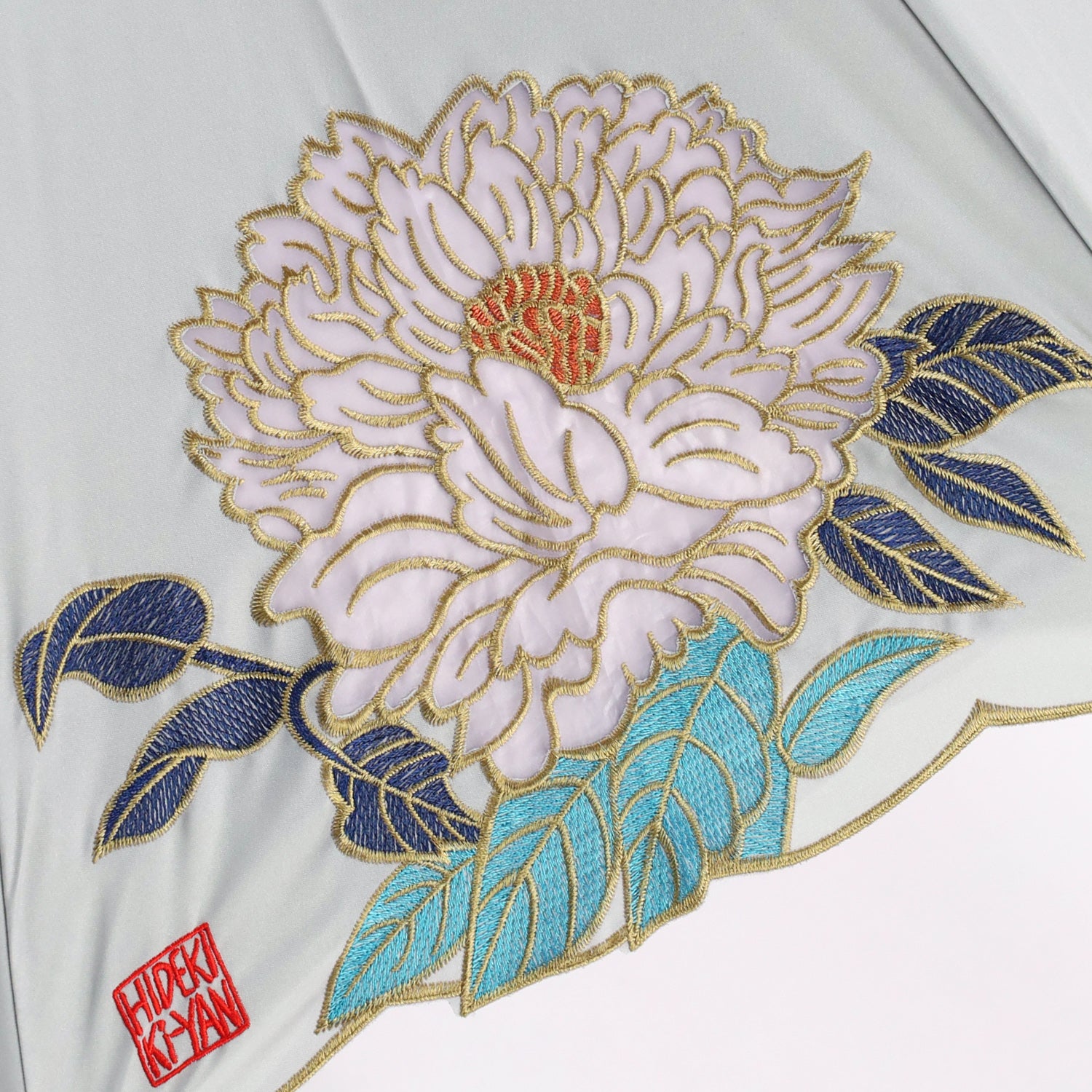 Kiyan蓮花・牡丹オーガンジーカットワーク刺繍 かわず張り長日傘