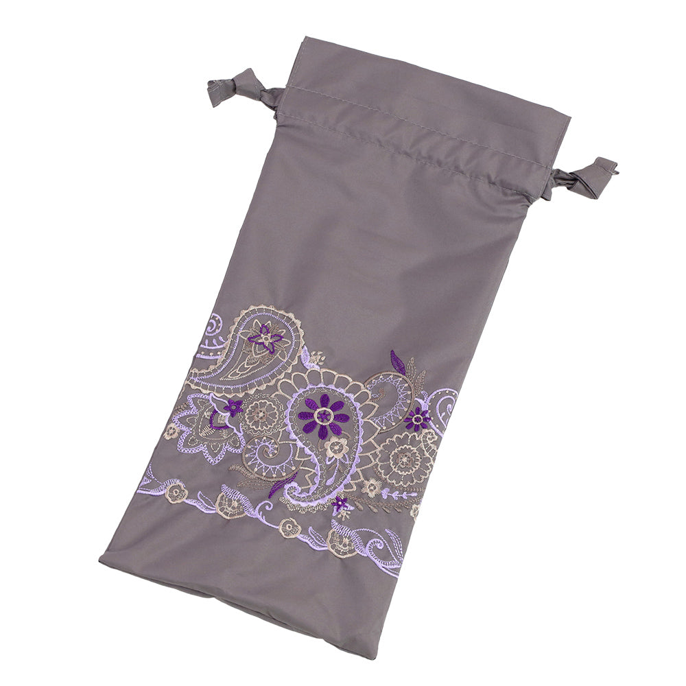 更紗ペーズリーオーガンジー カットワーク刺繍かわず張り 晴雨兼用ショート折日傘