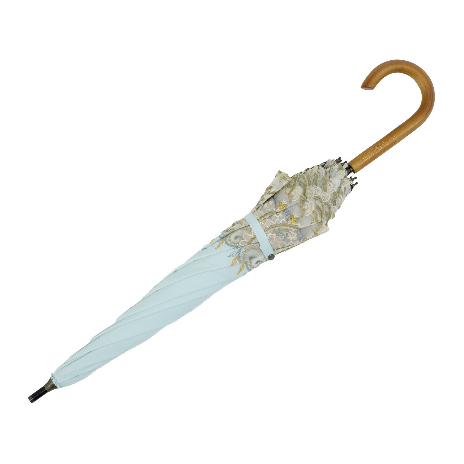 更紗ペイズリーオーガンジー カットワーク刺繍かわず張り 晴雨兼用ショート長日傘