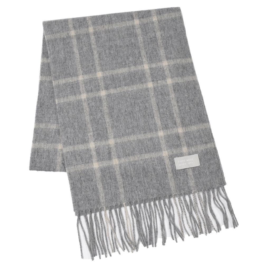 ウール100％ チェックソフトウールマフラー