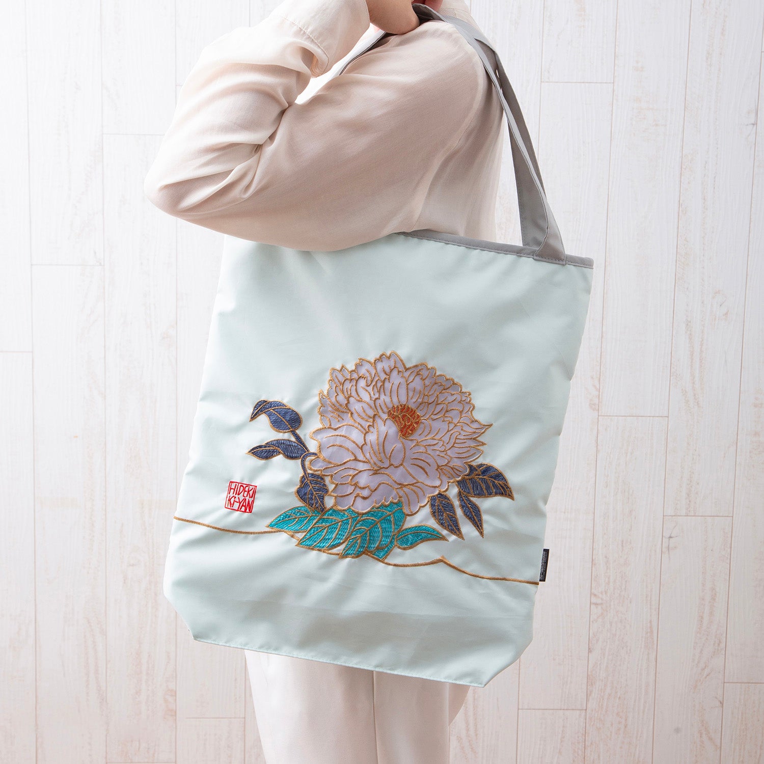 キーヤンカットワーク刺繍 防水・撥水トートバッグ/牡丹