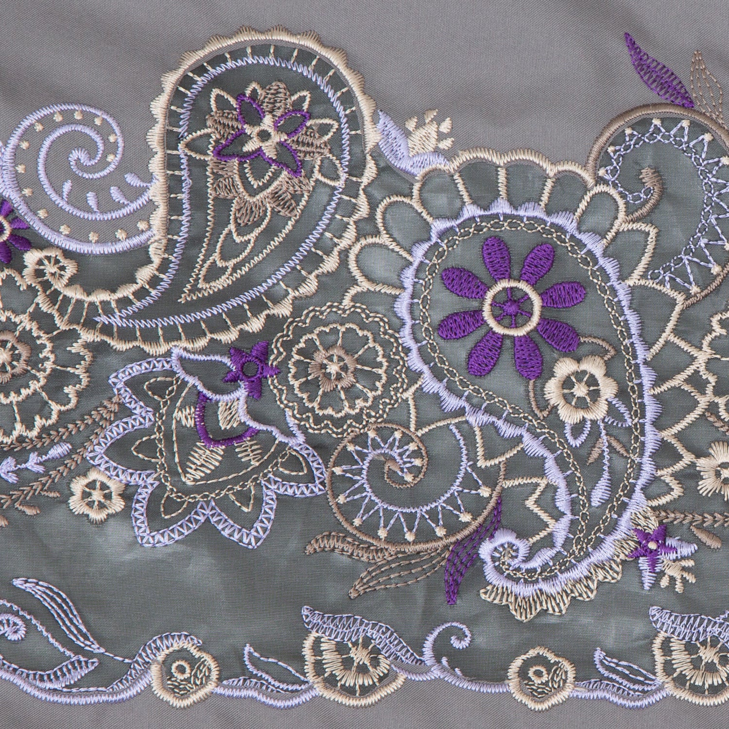 ペイズリー更紗 オーガンジーカットワーク刺繍 防水・撥水トートバッグ ＆花鳥刺繍 綿ローンハンカチセット