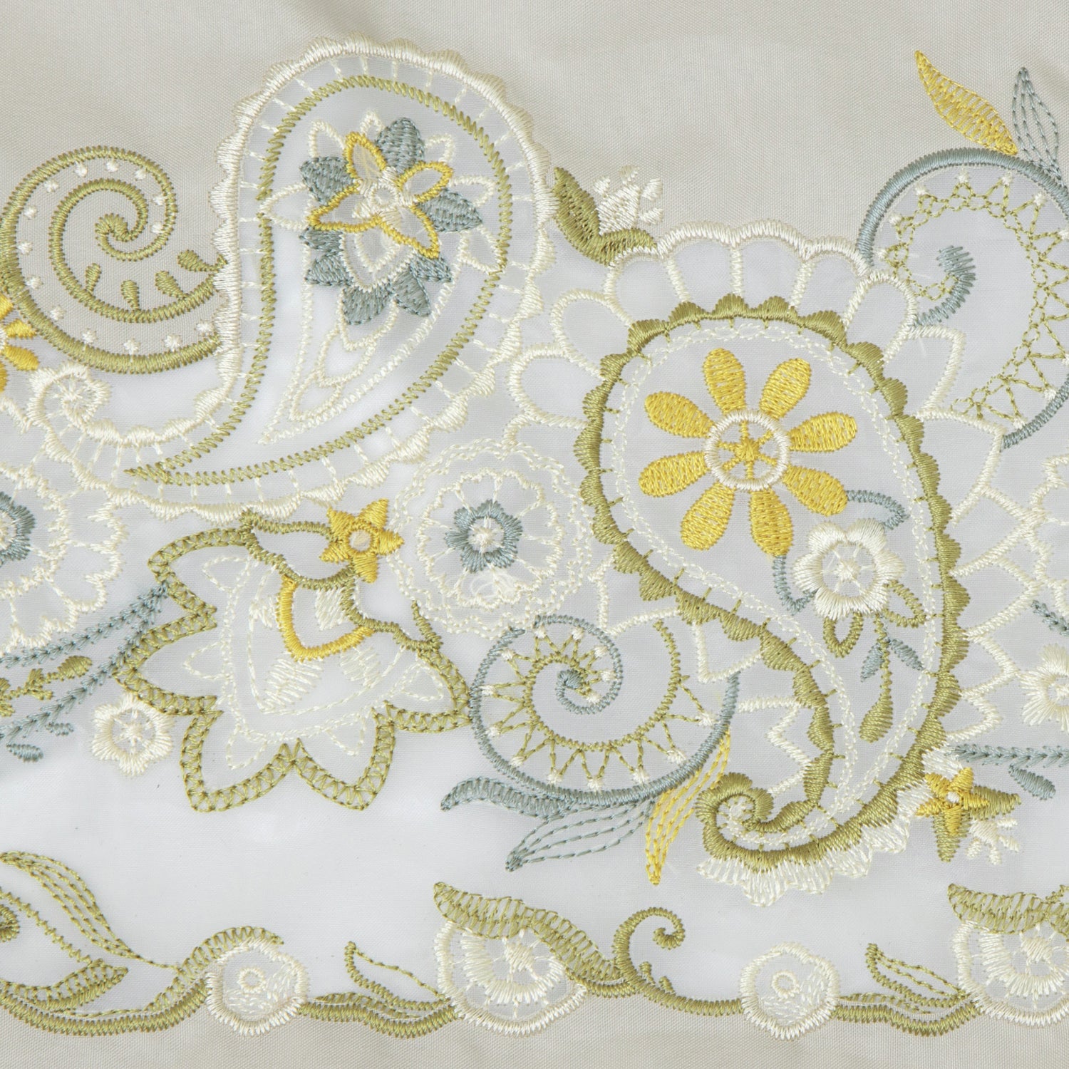 ペイズリー更紗 オーガンジーカットワーク刺繍 防水・撥水トートバッグ ＆花鳥刺繍 綿ローンハンカチセット