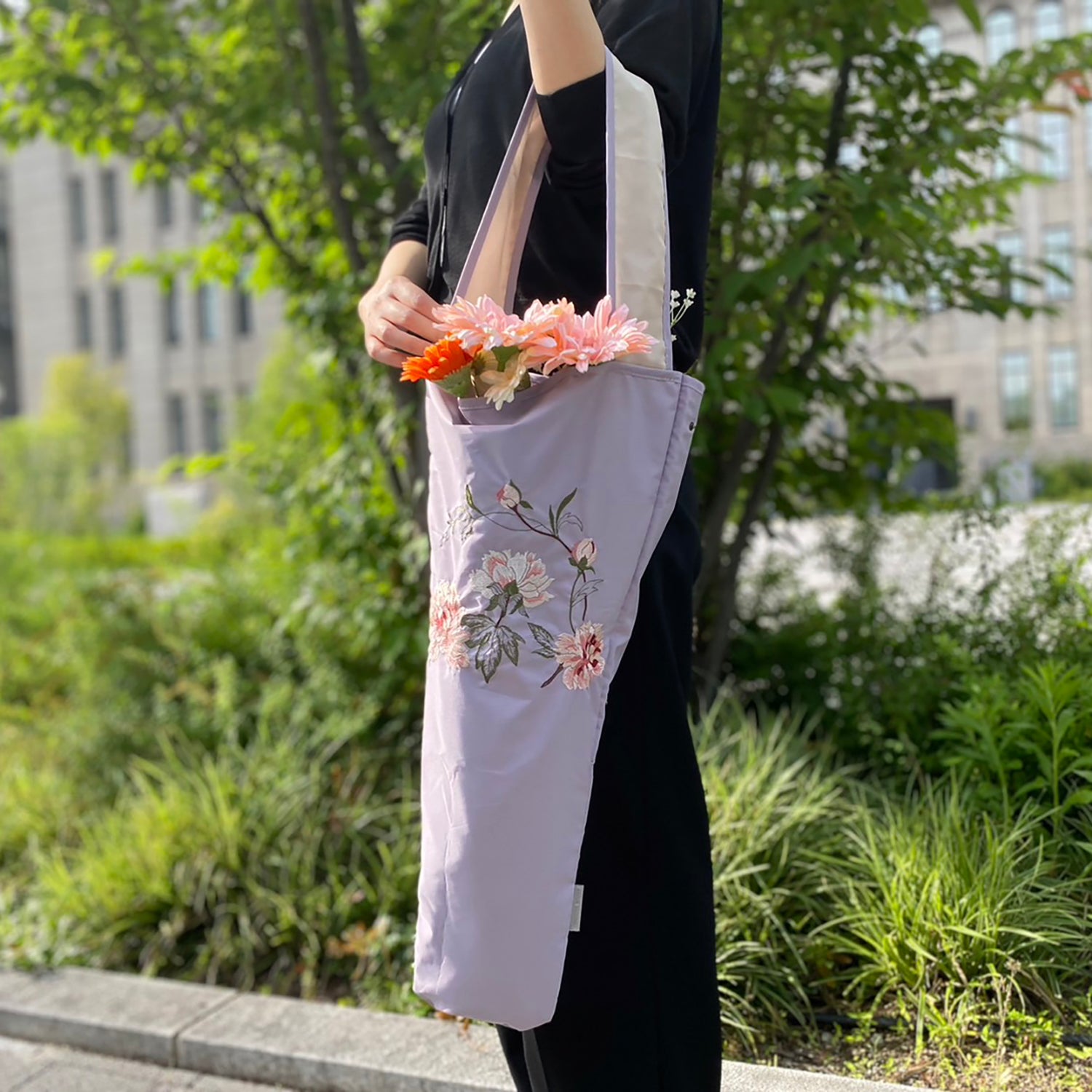 防撥水フラワートートバッグ 芍薬