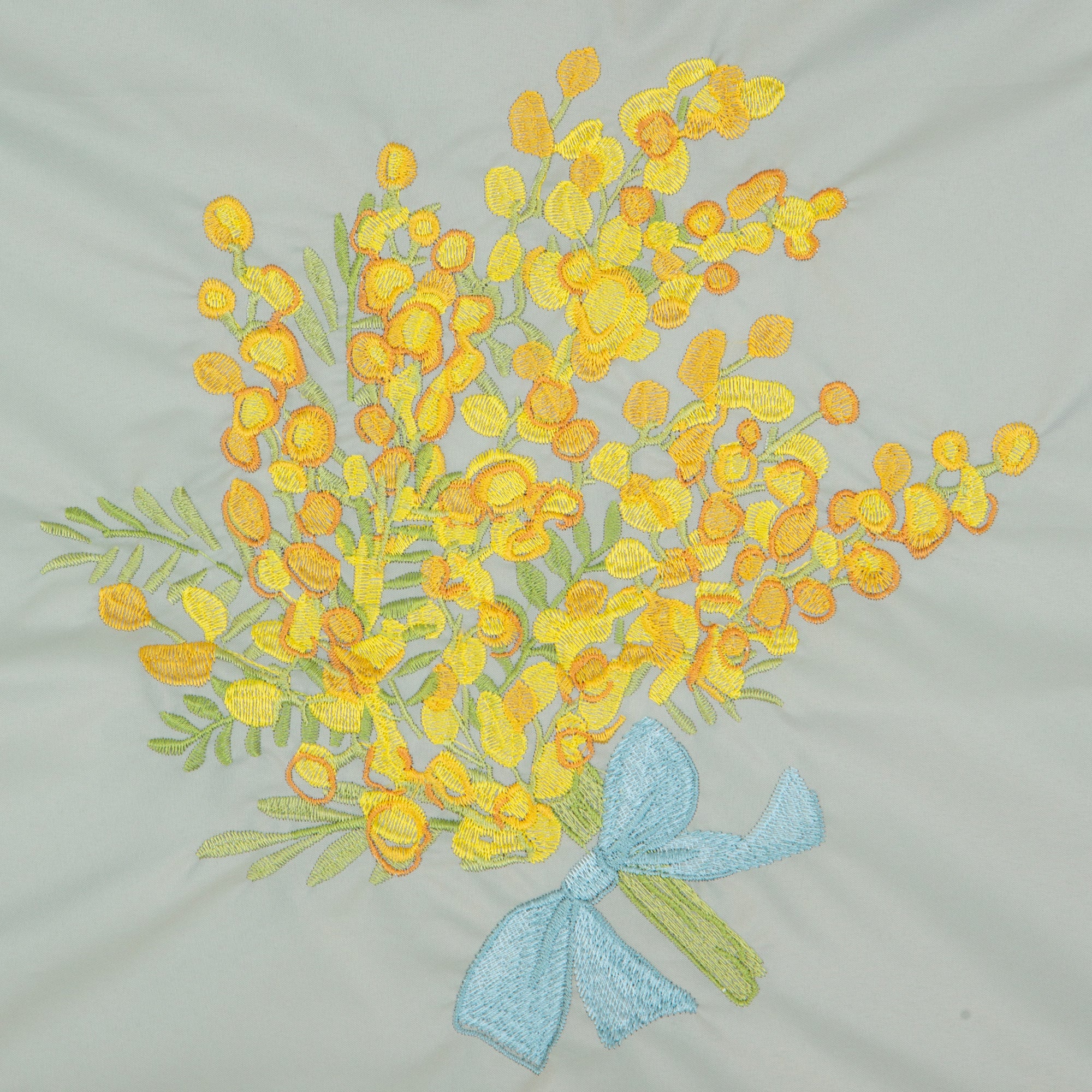 ミモザ刺繍 防水・撥水トートバッグ