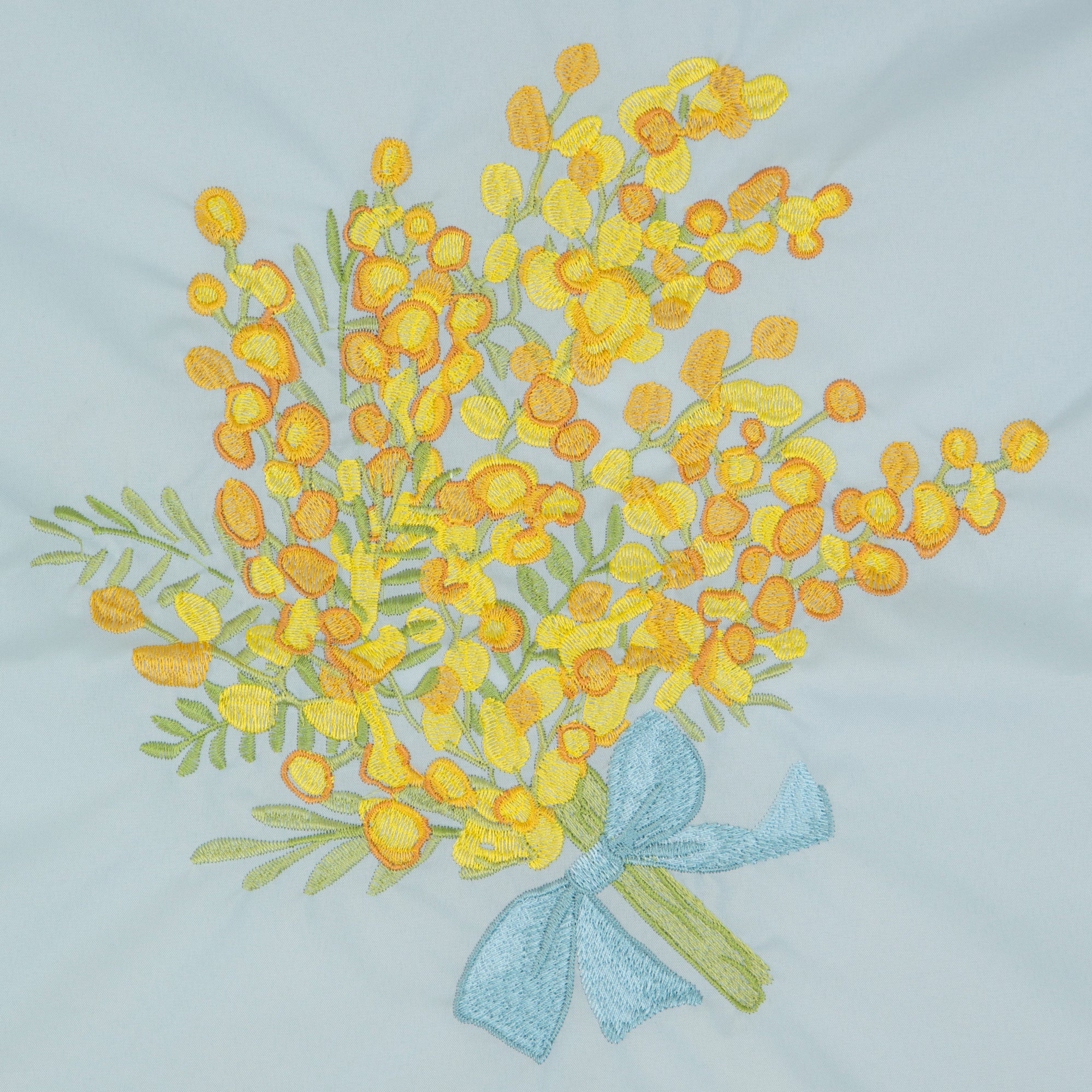 ミモザ刺繍 防水・撥水トートバッグ