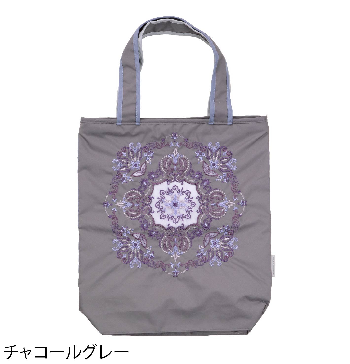 ダマスクオーガンジー刺繍 防水・撥水トートバッグ